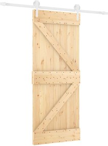vidaXL Συρόμενη Πόρτα Φυσικό και Λευκό 85 x 210 cm