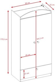 Ντουλάπα Babydreams δίφυλλη-Roz