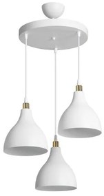 RADE 203-0128 Vintage Κρεμαστό Φωτιστικό Καμπάνα Τρίφωτο 3 x E27 IP20 Λευκό Πλαστικό-Μ40 x Π40 x Υ80cm Globostar-203-0128-Λευκό 203-0128