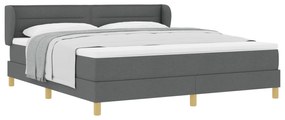 vidaXL Κρεβάτι Box Spring με Στρώμα σε Σκούρο Γκρι, 180x200 εκ Υφασμάτινο