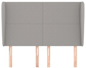 vidaXL Κεφαλάρι με Πτερύγια Ανοιχτό Γκρι 147x23x118/128 εκ. Υφασμάτινο