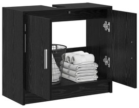 vidaXL Ντουλάπι Νιπτήρα  Μαύρου Δρυός 63x29x55 εκ. Επεξεργασμένο Ξύλο