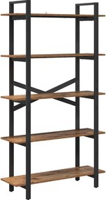 vidaXL Ράφι Βιβλίων 5 επιπέδων 100 x 33,5 x 178 εκ Επεξεργασμένο Ξύλο