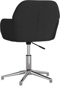 vidaXL Καρέκλες Τραπεζαρίας Περιστρεφόμενες 2 τεμ. Μαύρες Υφασμάτινες
