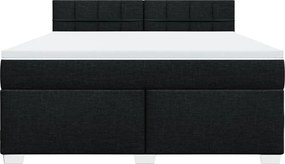 vidaXL Κρεβάτι Boxspring με Στρώμα Μαύρο 180x200 εκ. Υφασμάτινο