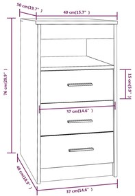 Συρταριέρα Γκρι Sonoma 40 x 50 x 76 εκ. από Επεξεργασμένο Ξύλο - Γκρι