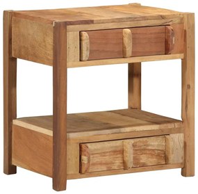 vidaXL End Table με συρτάρι Καφέ 43 x 32 x 46 εκ Στερεό Ανακτηθέν Ξύλο