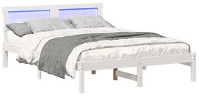 vidaXL Σκελετός Κρεβατιού Λευκό 120 x 200 cm Μασίφ ξύλο πεύκου