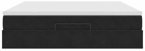 vidaXL Οθωμανικό κρεβάτι με στρώμα Μαύρο 180x200cm Velvet