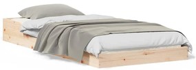 vidaXL Σκελετός Κρεβατιού Καφέ 90 x 210 cm Μασίφ ξύλο πεύκου