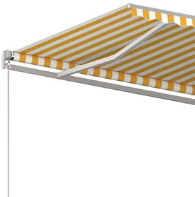 vidaXL Τέντα Συρόμενη Αυτόματη Kίτρινο / Λευκό 450 x 300 εκ.