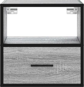 vidaXL Επίτοιχο κομοδίνο Grey Sonoma 40x31x39,5 cm