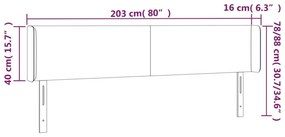 Κεφαλάρι με Πτερύγια Σκούρο Μπλε 203x16x78/88 εκ. Βελούδινο - Μπλε