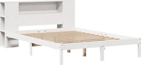 vidaXL Κρεβάτι Βιβλιοθήκη Χωρίς Στρώμα 140x200 εκ Μασίφ Ξύλο Πεύκο
