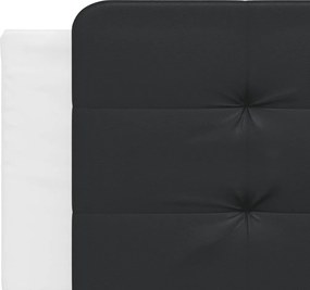 vidaXL Κρεβάτι με Στρώμα Zadar Λευκό/Μαύρο 200x200εκ.Συνθ. Δέρμα