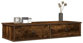 Ράφι τοίχου με συρτάρια Καπνιστή δρυς Κατασκευασμένο ξύλο