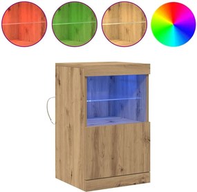vidaXL Πλευρικό Τραπέζι LED Artisan Oak 41 x 37 x 67 εκ