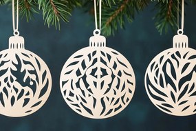 Intra απο ξύλο plywood 3mm-4mm πάχος – Χαρτοκομμένες Χριστουγεννιάτικες Μπάλες Δίασταση 20x20 cm INTRAFABR-105873569