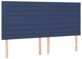 Κρεβάτι Boxspring με Στρώμα Μπλε 180x200 εκ. Υφασμάτινο - Μπλε