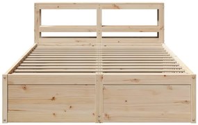 vidaXL Πλαίσιο Κρεβατιού Κεφαλάρι 150x200 εκ Μασίφ Πεύκο