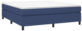 Κρεβάτι Boxspring με Στρώμα Μπλε 160x200 εκ. Υφασμάτινο - Μπλε