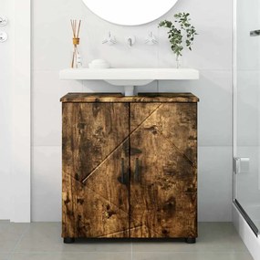 vidaXL Ντουλάπι Μπάνιου Καπνιστό Δρύς 61 x 35 x 64 εκ.