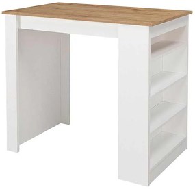 Τραπέζι μπαρ Monaco Megapap από μελαμίνη χρώμα λευκό - sapphire oak 120x51,6x101,8εκ.