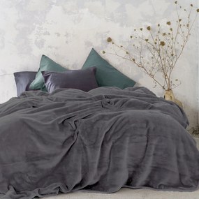 Κουβέρτα Βελουτέ Υπέρδιπλη (220x240) Nima Bed Linen Coperta D.Grey