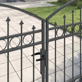 vidaXL Πύλη Φράχτη με κλειδαριά Γκρι 400 x 125 cm Ατσάλι