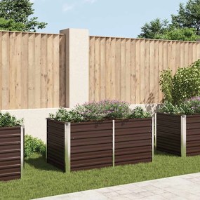 vidaXL Ζαρντινιέρα Ψηλή Καφέ 160 x 80 x 77 εκ. από Γαλβανισμένο Χάλυβα