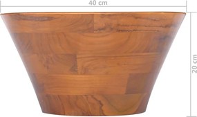 vidaXL Νιπτήρας Ø40 x 20 εκ. από Μασίφ Ξύλο Teak