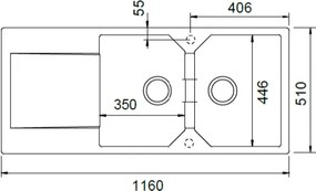 Schock Manhattan 30300 - Νεροχύτης Κουζίνας Γρανίτη 116x51 - Nero