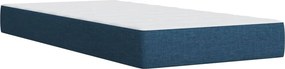 vidaXL Κρεβάτι Boxspring με Στρώμα Μπλε 100 x 200 εκ. Υφασμάτινο