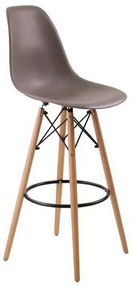 Σκαμπώ BAR PP Sand ART Wood Beige (με πλάτη) 46x54x74/111cm (Σετ 2 ΤΕΜ)