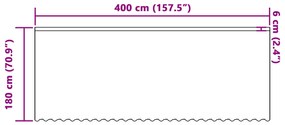 vidaXL Κουρτίνα Δαντέλας με κουρτίνες Floral Λευκό 400 x 180 εκ Πολυεστέρας