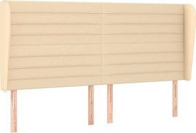 vidaXL Κρεβάτι Boxspring με Στρώμα Κρεμ 200x200 εκ. Υφασμάτινο