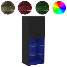 vidaXL Ντουλάπι TV Μαύρη Οξυά 40.5 x 30 x 102 εκ. Επεξεργασμένο ξύλο