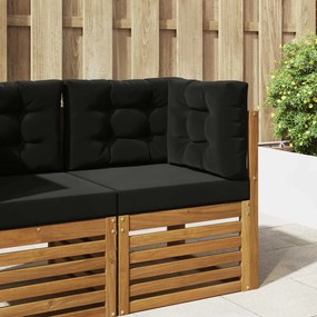 vidaXL Μαξιλάρι Καναπέ Εξωτερικού Χώρου 3 pcs Μαύρο Πολυεστέρας