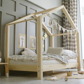 Κρεβάτι Παιδικό Montessori House Bed σε Φυσικό  Ξύλο  90×200cm  Luletto (Δώρο 10% έκπτωση στο Στρώμα)