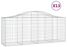 vidaXL Συρματοκιβώτια Τοξωτά 13 τεμ. 200x50x80/100 εκ. Γαλβαν. Ατσάλι