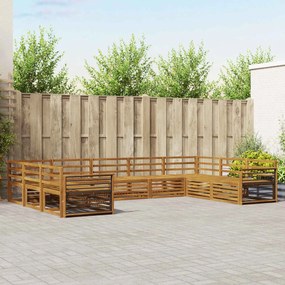vidaXL Σετ Καναπέ 9 pcs Φυσικό Στερεό Ξύλο Ακακίας