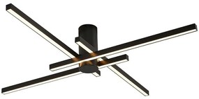 Φωτιστικό Οροφής - Πλαφονιέρα Krakow 701CHD1293 90x90x18cm Led 4200lm 42W 3000K Black Opviq