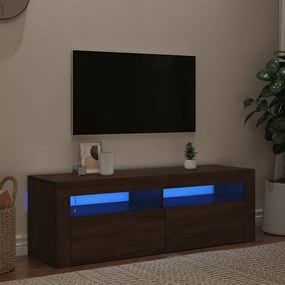 vidaXL Έπιπλο Τηλεόρασης με LED Καφέ Δρυς 120x35x40 εκ.