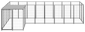 vidaXL Σπιτάκι Σκύλου Μαύρο 6,05 μ² Ατσάλινο