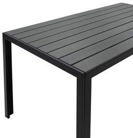 Τραπέζι κήπου Nares pakoworld αλουμίνιο μαύρο-plywood ανθρακί 140x80x72.5εκ