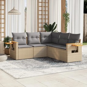vidaXL Patio Sofa Set 5-θέσια Beige and Grey