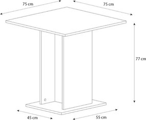 Τραπέζι Allos Megapap χρώμα sapphire oak 75x75x77εκ.
