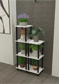 Stewehome πολυόροφος σταντ για γλάστρες με ράφια από λευκή μελαμίνη