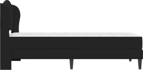 vidaXL Σκελετός κρεβατιού με στρώμα Μαύρο 80 x 200 cm Τεχνητό Δέρμα