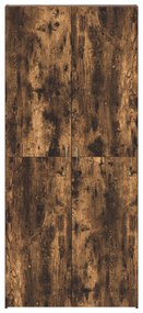 vidaXL Ντουλάπα Παπουτσιών Καπνιστής Δρυς 80x35,5x180 εκ Επεξεργασμένο Ξύλο